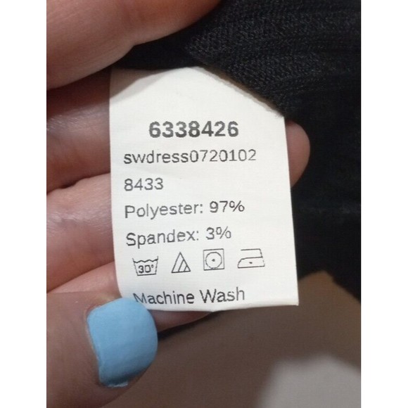 Tri Colorblock Long Sleeve Shift Dress 0XL Tan Brown Black Ribbed - Picture 6 of 6